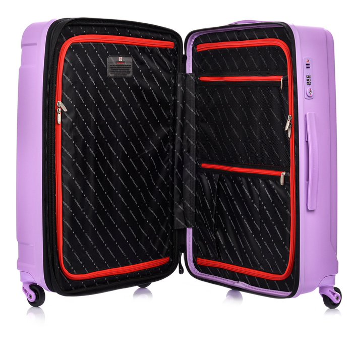 Średnia Walizka SwissBags Tourist 65cm Fioletowa