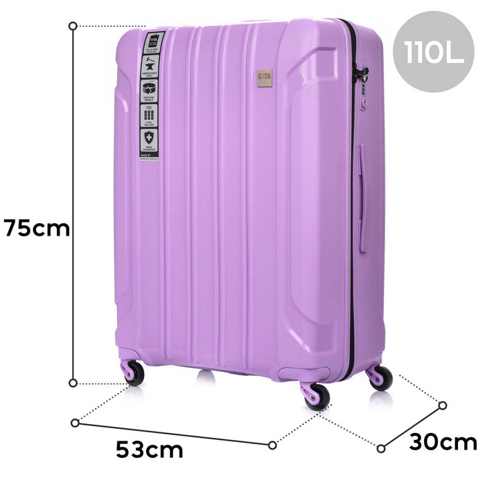Duża Walizka SwissBags Tourist 75cm Fioletowa 