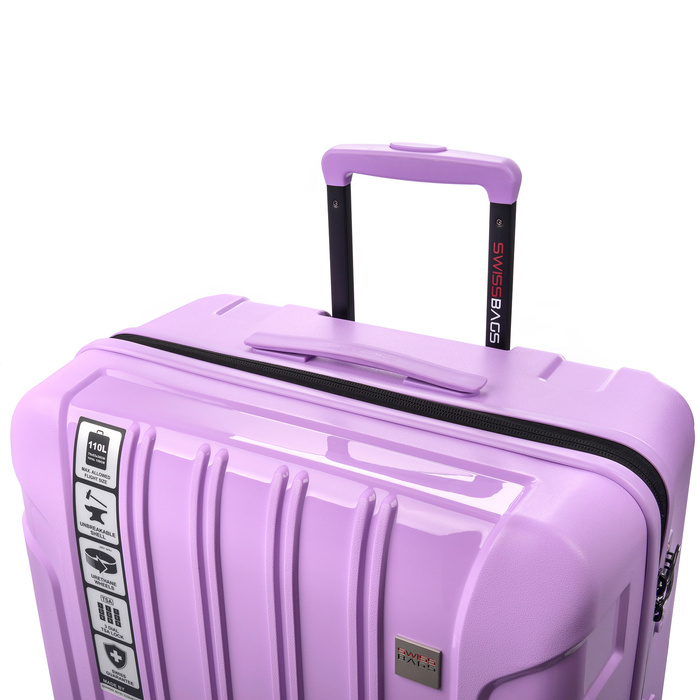 Duża Walizka SwissBags Tourist 75cm Fioletowa 